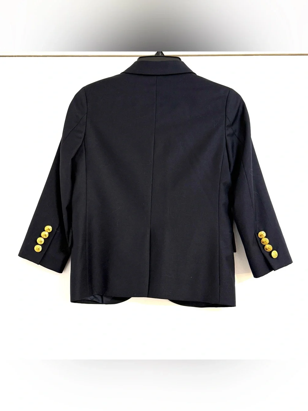 Polo Ralph Lauren Boys 5 Navy Wool Blazer Gold Crest Buttons Made Italy
